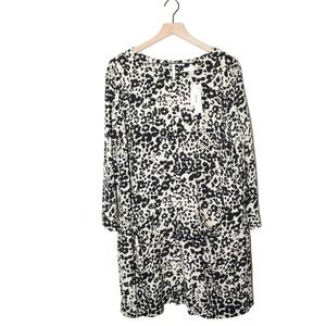 J Crew Dress Women’s Sz 12 Animal Print Black and White Leopard Front Pockets